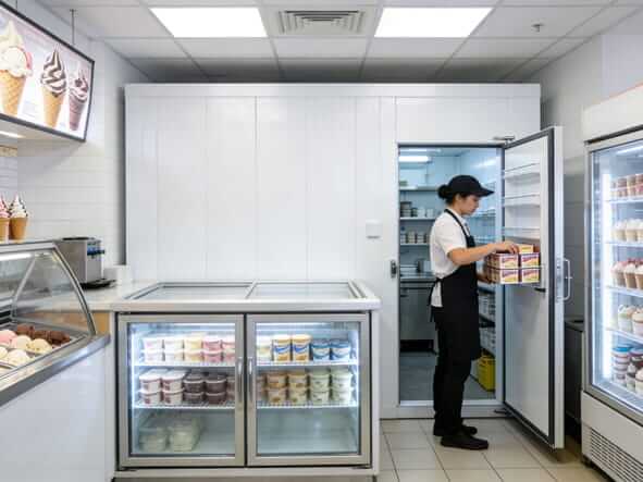 small cold room for ice cream