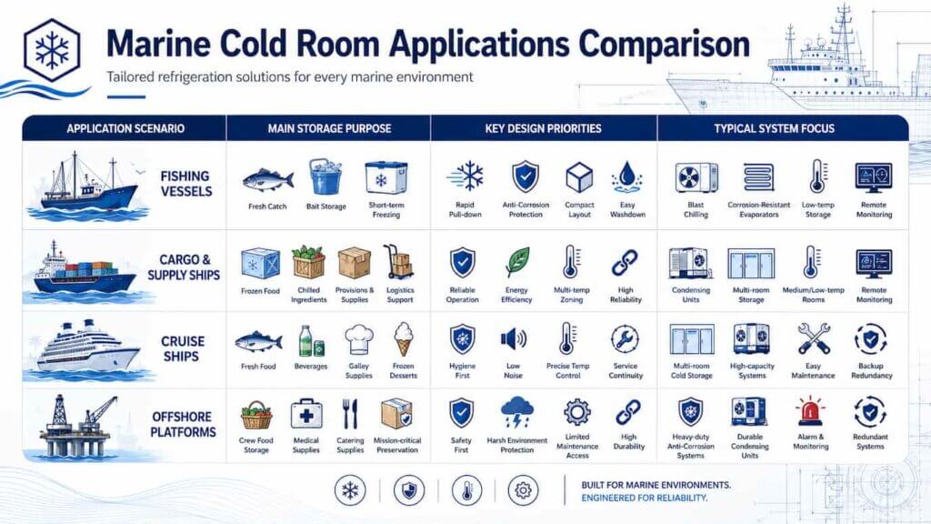 Marine Cold Room Applications Comparison