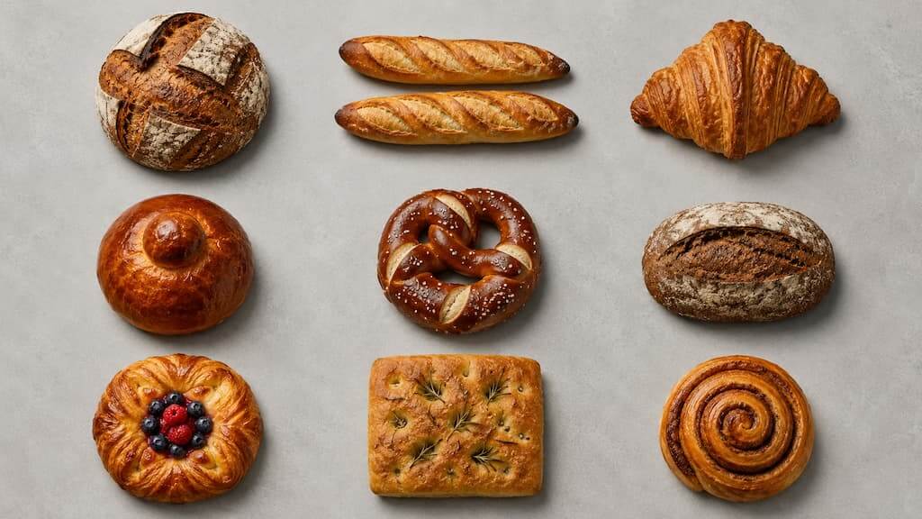 Various baked breads