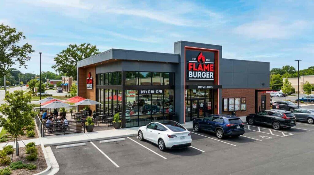 Fast food restaurant exterior