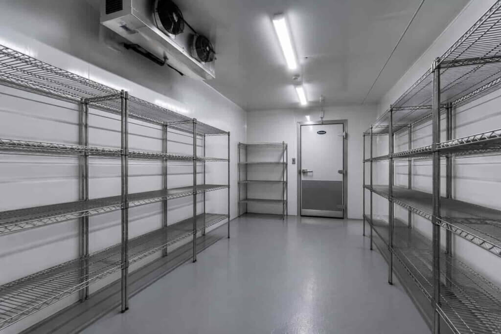 fast food restaurant cold storage room interior