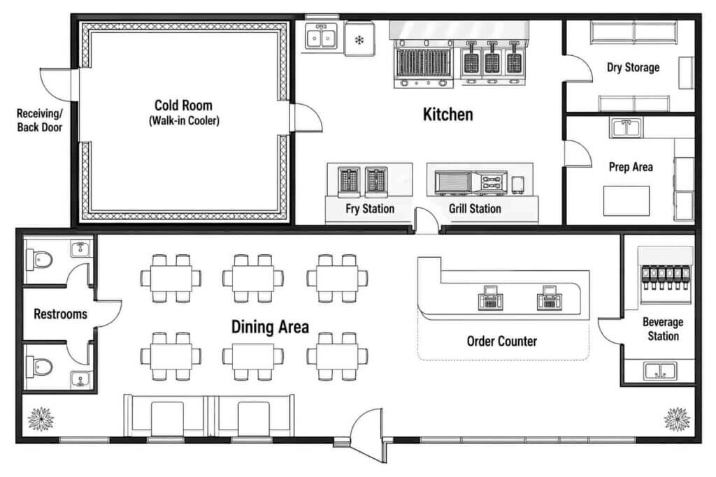 fast food restaurant floor plan
