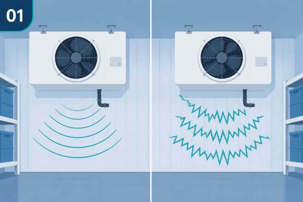 Cold room fan noise