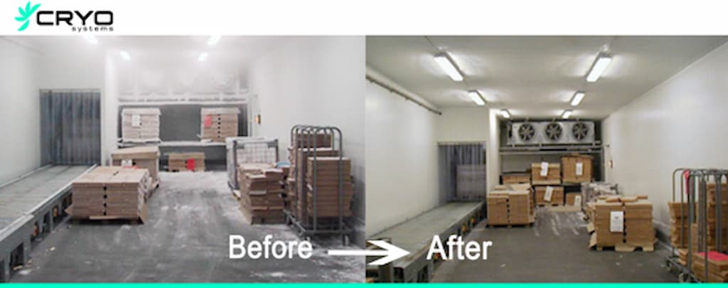 Comparison of the evaporator before and after defrosting